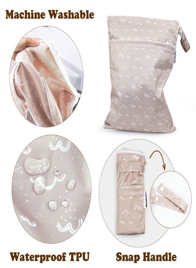 Mama Koala Waterproof Wet Dry Bags for Baby Items, Cloth Diapers, Swimsuits, Travel, Gym Clothes, Beach, Pump Parts, Toiletries, Two Zippered Pockets, 2 Pack (W016) - Image 3